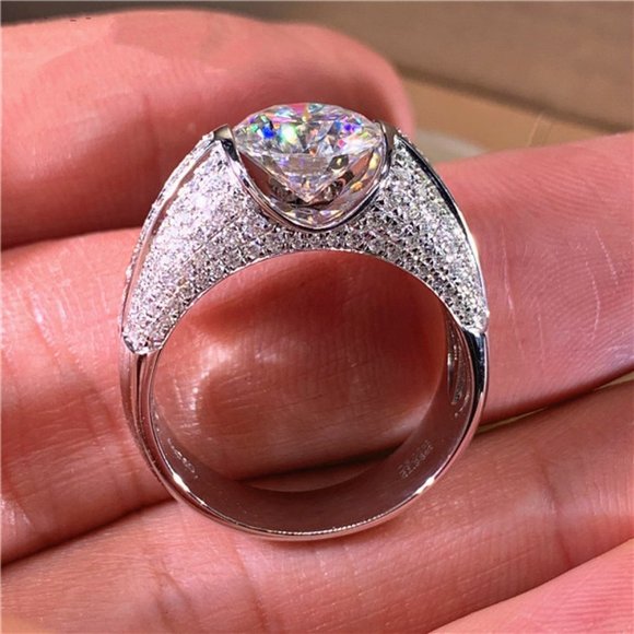 🌸Fashion Fever Glitter Zircon Chunky Wedding Ring for Women, MARR9211 - Picture 1 of 5